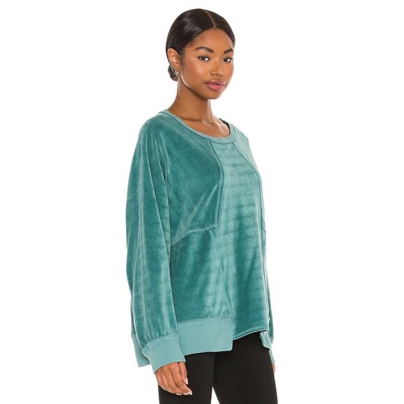Free People Movement Womens Strive On Jewel Velour Sweatshirt Small - Picture 2 of 11